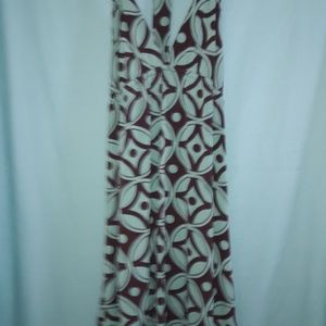 Halter Brown and turquoise dress
